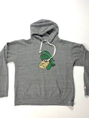 Michigan State University Mitten State Hoodie Gray XL/XXL MSU Gruff Sparty USA